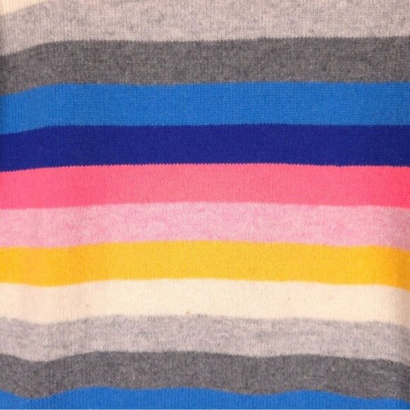 J.CREW‎ Teddie LAMBS WOOL Blend Striped Multi Pullover Sweater LARGE Women F7810 - Picture 9 of 11